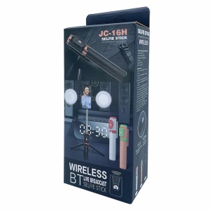 Nettech JC-16H Uzaktan Kumandalı Rİng Light Selfie Çubuk (Beyaz-Pembe) NT-100284