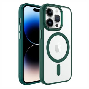 Nettech Apple iPhone 14 Pro Max Uyumlu Soft Akrilik Magsafe Seri Arka Koruma Kılıf (Yeşil) NT-98135