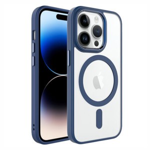 Nettech Apple iPhone 13 Pro Uyumlu Soft Akrilik Magsafe Seri Arka Koruma Kılıf (Mavi) NT-98110