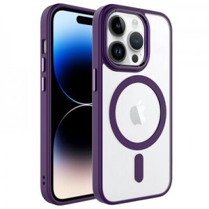 Nettech Apple iPhone 13 Pro Uyumlu Soft Akrilik Magsafe Seri Arka Koruma Kılıf (Mor) NT-98108