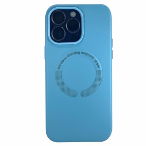 Nettech Apple iPhone 14 Pro Uyumlu Deri Magsafe Seri Arka Koruma Kılıf (Turkuaz) NT-98260
