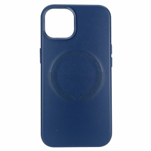 Nettech Apple iPhone 14 Uyumlu Deri Magsafe Seri Arka Koruma Kılıf (Lacivert) NT-98256