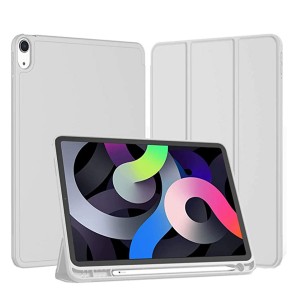 Nettech Apple iPad Air 4.Nesil 10.9 inch Uyumlu Premium Smart 360 Kalem Yuvalı Kapaklı Kılıf (Gri) NT-100366