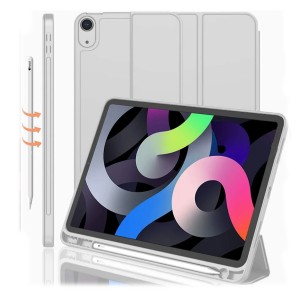 Nettech Apple iPad Air 4.Nesil 10.9 inch Uyumlu Premium Smart 360 Kalem Yuvalı Kapaklı Kılıf (Gri) NT-100366