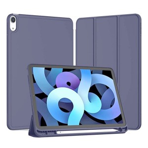 Nettech Apple iPad Air 4.Nesil 10.9 inch Uyumlu Premium Smart 360 Kalem Yuvalı Kapaklı Kılıf (Füme) NT-100367