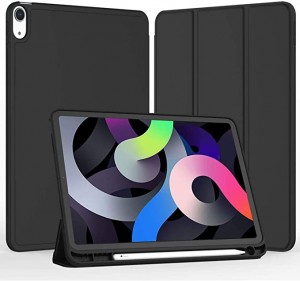 Nettech Apple iPad Air 4.Nesil 10.9 inch Uyumlu Premium Smart 360 Kalem Yuvalı Kapaklı Kılıf (Siyah) NT-100364