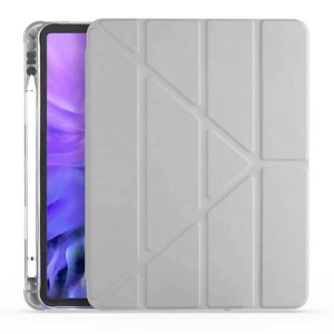 Nettech Apple iPad Pro 12.9 inc 2020 Uyumlu Flip Prizma Seri Kapaklı Kılıf (Gri) NT-100377