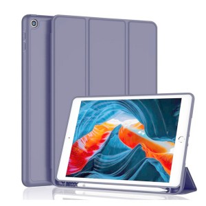 Nettech Apple iPad 7. Nesil 10.2 Inch Uyumlu Premium Smart 360 Kalem Yuvalı Kapaklı Kılıf (Füme) NT-100370