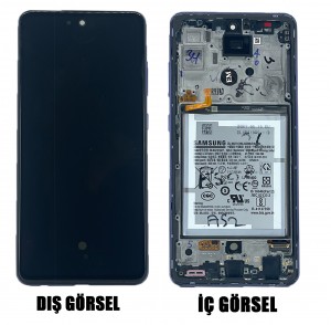 Teknonet Samsung Galaxy A72 Uyumlu Revize Lcd+Dokunmatik+Çıtalı (Mavi) NT-100389