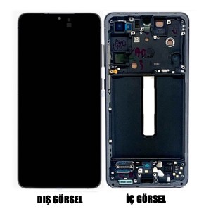 Teknonet Samsung Galaxy S21 FE Uyumlu Org Lcd+Dokunmatik+Çıtalı (Gümüş) NT-96555