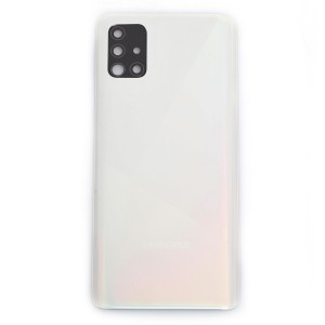 Teknonet Samsung Galaxy A51 Uyumlu Kamera Camlı Batarya Kapağı (Beyaz) NT-100400