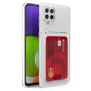 Nettech Samsung Galaxy A22 4G Uyumlu Kartlık Tipi Şeffaf Arka Koruma Kılıf (Şeffaf) NT-100648
