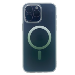 Nettech Apple iPhone 14 Pro Max Uyumlu Transparan Magsafe Seri Arka Koruma Kılıf (Yeşil) NT-97999