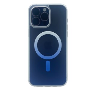Nettech Apple iPhone 13 Pro Max Uyumlu Transparan Magsafe Seri Arka Koruma Kılıf (Mavi) NT-97981