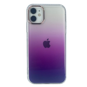 Nettech Apple iPhone 11 Uyumlu Sert Gökkuşağı Seri Arka Koruma Kılıf (Mor) NT-97952