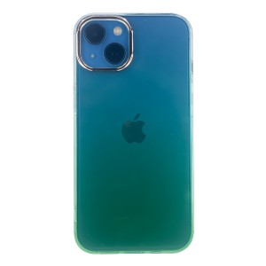 Nettech Apple iPhone 14 Uyumlu Sert Gökkuşağı Seri Arka Koruma Kılıf (Yeşil) NT-97905
