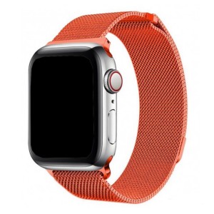 Nettech Apple Watch Series 41 mm Uyumlu Metal Kordon (Turuncu) NT-100764