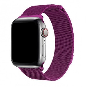 Nettech Apple Watch Series 41 mm Uyumlu Metal Kordon (Mor) NT-100766