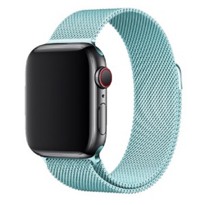 Nettech Apple Watch Seri 44/42 mm Uyumlu Metal Kordon (Turkuaz) NT-100774