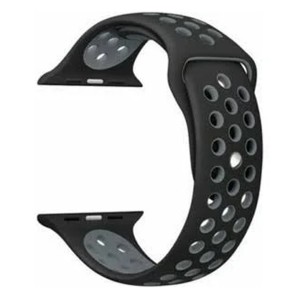 Nettech Apple Watch Seri 42/44 mm Uyumlu Silikon Kordon (Siyah) NT-79666