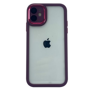 Nettech Apple iPhone 11 Uyumlu Kamera Metal Çerçeve Seri Arka Koruma Kılıf (Kırmızı) NT-100771