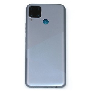 Teknonet Realme C15 Uyumlu Geniş Kamera Camlı Batarya Kapağı (Gümüş) NT-100879
