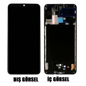 Teknonet Samsung Galaxy A70 Uyumlu Org Lcd+Dokunmatik+Çıtalı (Siyah) VR-17451