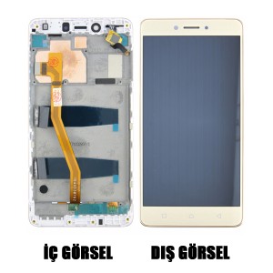 Teknonet Lenovo K6 Note Uyumlu Org Lcd+Dokunmatik+Çıtalı (Gold) VR-17265