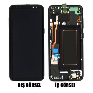 Teknonet Samsung Galaxy G955 S8 Plus Uyumlu Org Lcd+Dokunmatik+Çıtalı (Siyah) VR-4636