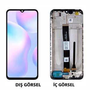 Teknonet Xiaomi Redmi 9A Uyumlu Org Lcd+Dokunmatik+Çıtalı (Siyah) NT-87940