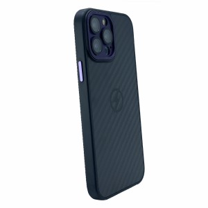 Nettech Apple iPhone 14 Pro Max Uyumlu Grand Karbon Seri Arka Koruma Kılıf (Derin Mor) NT-100473