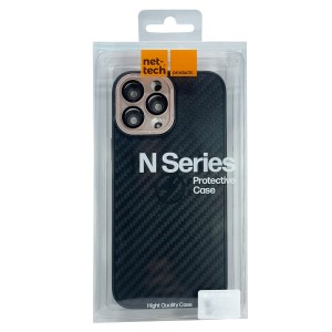 Nettech Apple iPhone 14 Uyumlu Karbon Seri Arka Koruma Kılıf (Pembe) NT-100478