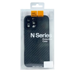 Nettech Apple iPhone 14 Pro Uyumlu Grand Karbon Seri Arka Koruma Kılıf (Siyah) NT-100468