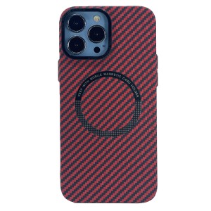 Nettech Apple iPhone 13 Pro Max Uyumlu Hybrid Karbon Seri Arka Koruma Kılıf (Kırmızı) NT-100531