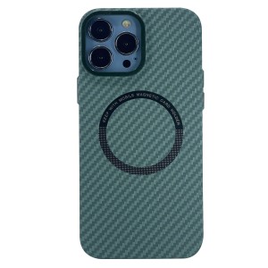 Nettech Apple iPhone 13 Pro Max Uyumlu Hybrid Karbon Seri Arka Koruma Kılıf (Yeşil) NT-100528
