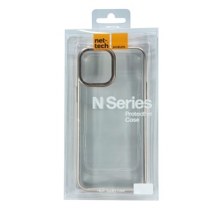Nettech Apple iPhone 14 Pro Uyumlu Metal Çerçeveli Arka Koruma Kılıf (Gold) NT-100989