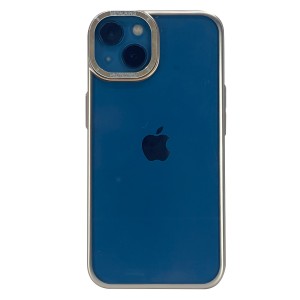 Nettech Apple iPhone 13 Uyumlu Mika Renkli Metal Çerçeveli Seri Arka Koruma Kılıf (Gold) NT-100979