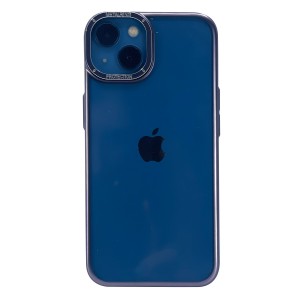 Nettech Apple iPhone 13 Uyumlu Mika Renkli Metal Çerçeveli Seri Arka Koruma Kılıf (Mor) NT-100978