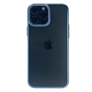 Nettech Apple iPhone 13 Pro Uyumlu Mika Renkli Metal Çerçeveli Seri Arka Koruma Kılıf (Mavi) NT-100976