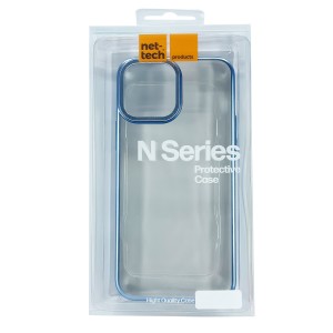 Nettech Apple iPhone 13 Pro Max Uyumlu Metal Çerçeveli Arka Koruma Kılıf (Mavi) NT-100971