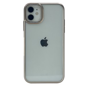 Nettech Apple iPhone 11 Uyumlu Mika Renkli Metal Çerçeveli Seri Arka Koruma Kılıf (Gold) NT-100964