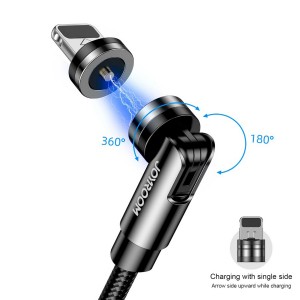 JOYROOM S-1224X2 Magnetic İp Örgü 100 Cm USB To Micro + Lightning + Type-C Şarj ve Data Kablosu (Siyah) NT-102100