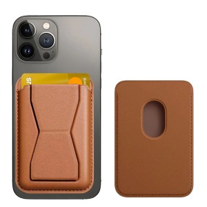 Nettech Telefon Mıknatıslı Deri Kartlık Cüzdan (Kahverengi) NT-100606
