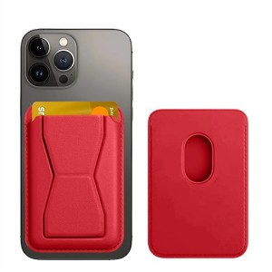 Nettech Telefon Mıknatıslı Deri Kartlık Cüzdan (Kırmızı) NT-100603