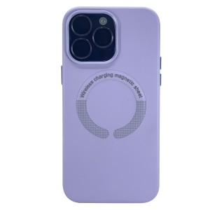 Nettech Apple iPhone 13 Uyumlu Deri Magsafe Seri Arka Koruma Kılıf (Lila) NT-100559