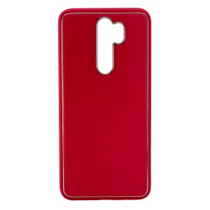 Nettech Xiaomi Redmi Note 8 Pro Uyumlu Coco Leather Seri Arka Koruma Kılıf (Kırmızı) NT-90558