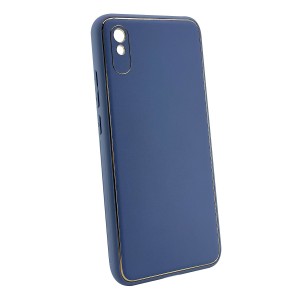 Nettech Xiaomi Redmi 9A Uyumlu Coco Leather Seri Arka Koruma Kılıf (Lacivert) NT-99973