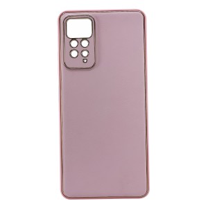 Nettech Xiaomi Redmi Note 11 Uyumlu Coco Leather Seri Arka Koruma Kılıf (Pembe) NT-99923