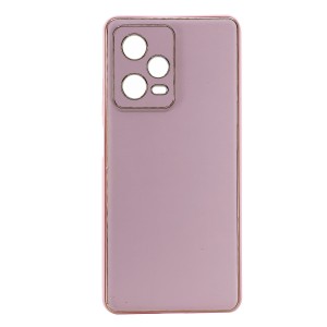 Nettech Xiaomi Redmi Note 12 Uyumlu Coco Leather Seri Arka Koruma Kılıf (Pembe) NT-99939