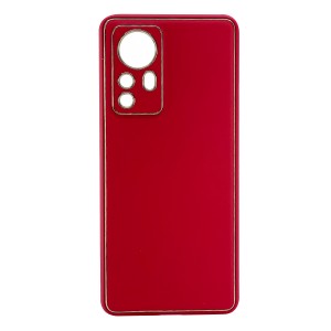 Nettech Xiaomi Mi 12 Pro Uyumlu Coco Leather Seri Arka Koruma Kılıf (Kırmızı) NT-99681